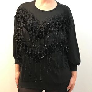 Vintage 1980, Black Blouse .